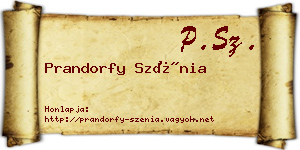 Prandorfy Szénia névjegykártya
